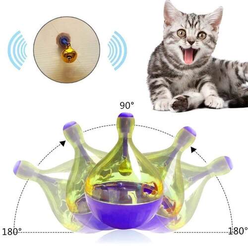 Interactive Cat Food Feeders Ball Pet Toys Tumbler Toy Smart