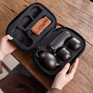 旅行茶具套装 便携包快客杯一壶二四杯紫砂功夫旅游茶壶套装