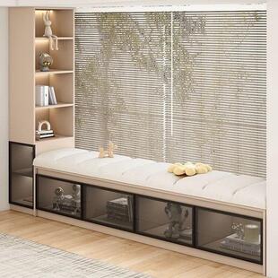 凸窗柜储物柜席可坐实木立式柜书架储物柜低柜地板立式阳台长柜