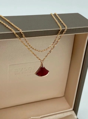 【公价1.27万】99新宝格丽玫瑰金红玉髓小扇子手链正品二手