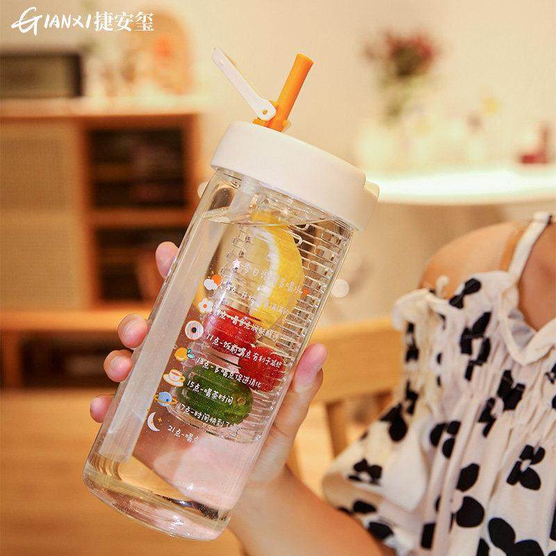 玻璃杯女生高颜值ins风学生夏季水杯大容量泡茶杯带吸管可携式杯,餐饮具,玻璃杯,淘宝优惠券,粉丝福利购,淘宝优惠卷