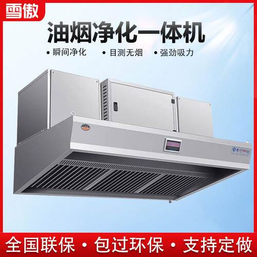 油烟净化一体机商用饭店厨房烟罩餐饮无烟低空排放净化器油烟机