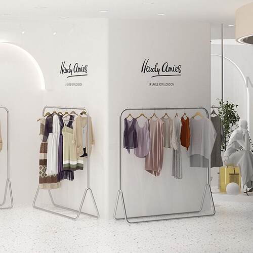 服装店展示架陈列架落地式中岛挂衣架不锈钢衣服架子童女装店货架