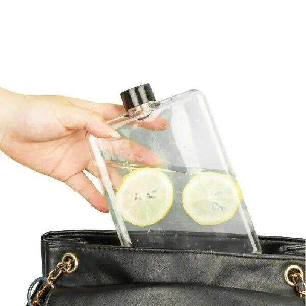 Flat Drinking Bottle Clear Water Bottles Portable Stylish
