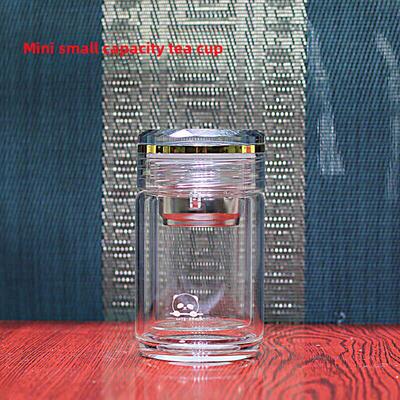 水晶贵族迷你口袋杯150ml小容量玻璃杯双层泡茶杯送手包定制团购
