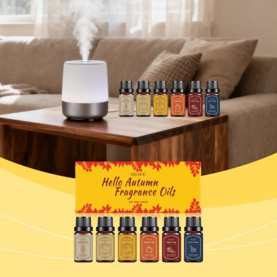 EELHOE Fall Aromatherapy Essential Oil Set, emitting a warm