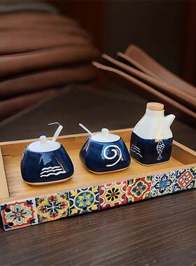摩洛哥地中海欧式实木印花托盘茶盘收纳盒餐盘餐厅酒店日料店咖啡
