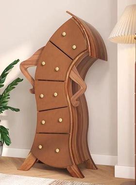 五斗木柜收纳复古叉腰式柜物个性柜五斗饰轻抽DD101902屉房奢房间