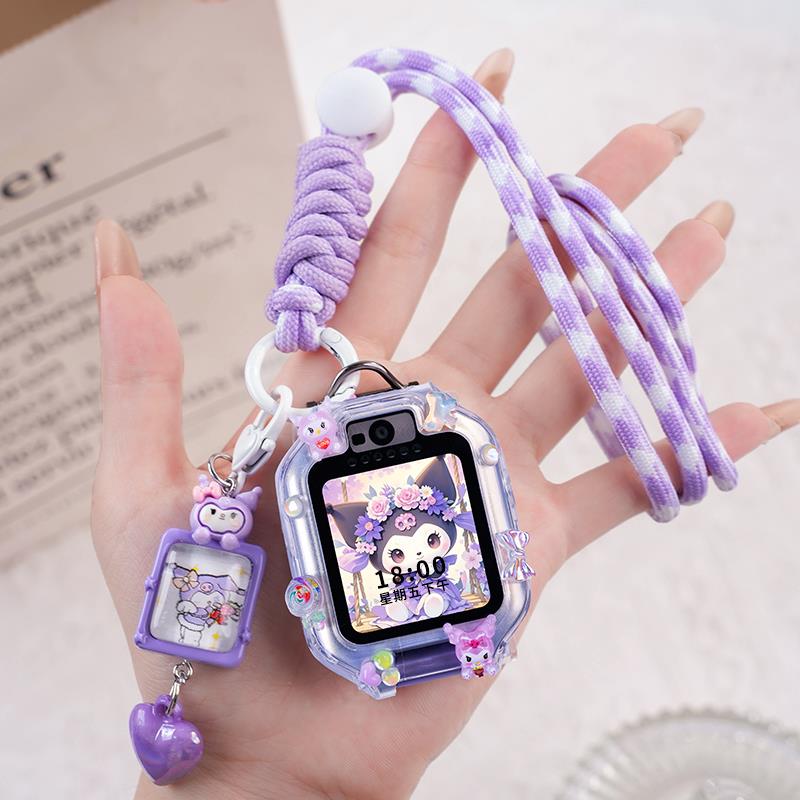 糖果色防丢适用华为儿童电话手表表带5x pro挂脖3Pro保护壳4X挂绳