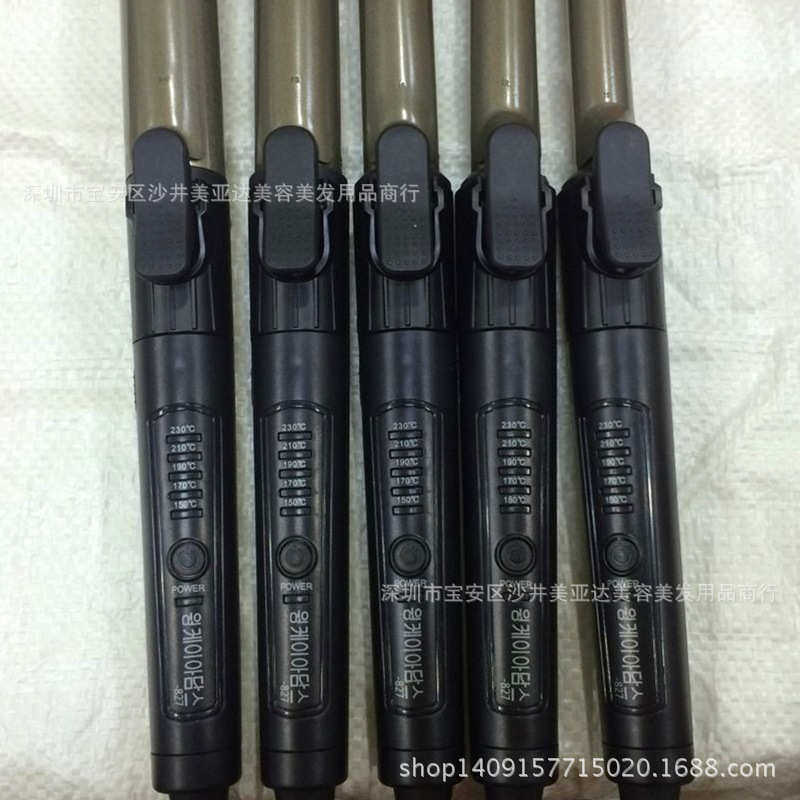 新款出口日韩卷发棒可转动单手操作影楼发廊化妆卷发器电卷棒