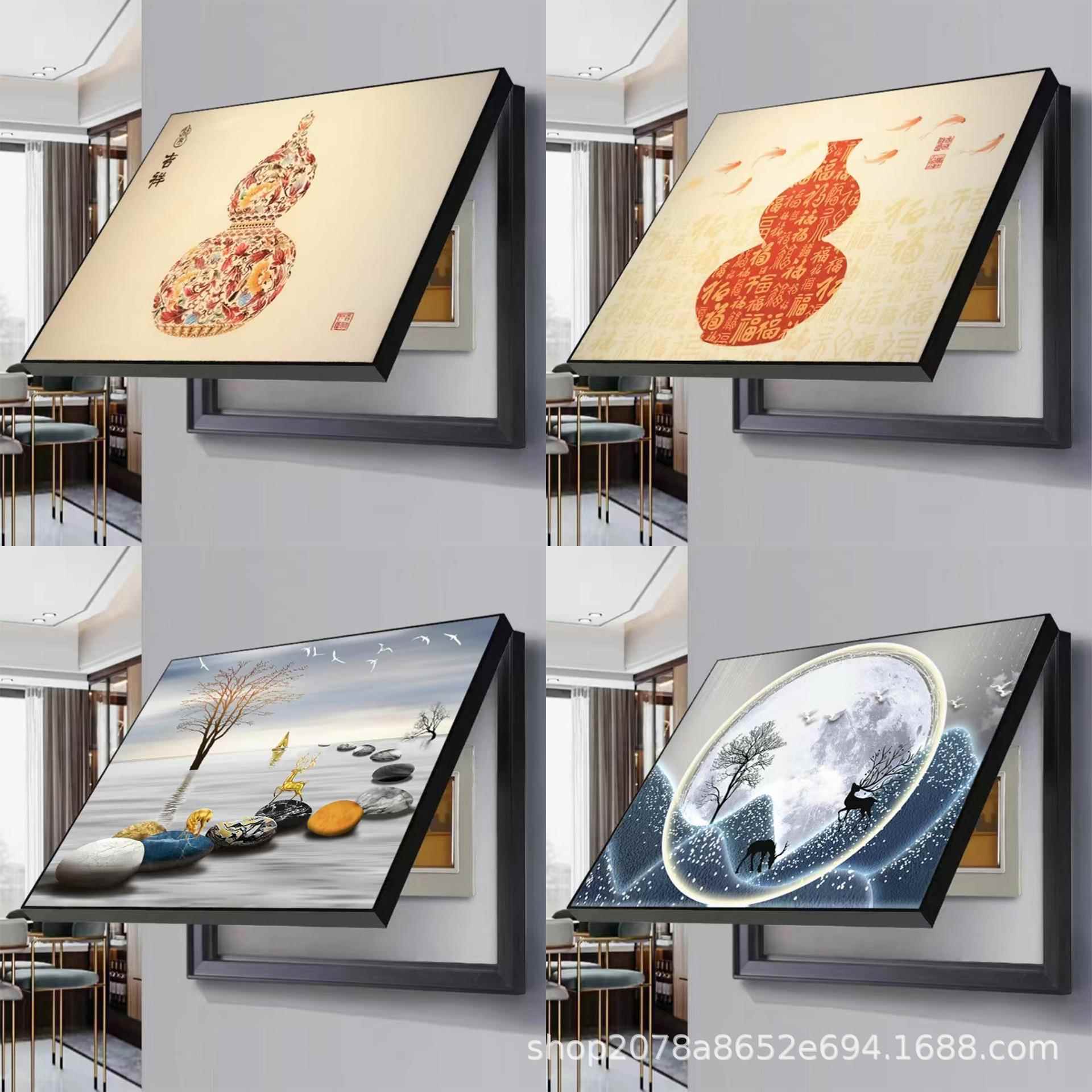 电表箱装饰画玄关客厅壁画多媒体开关盒装饰画配电箱遮挡挂画