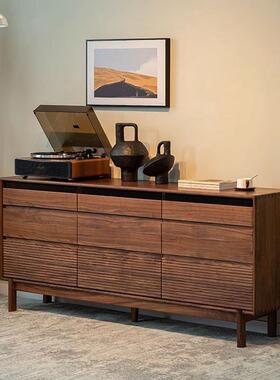 北美黑胡桃木实木九斗柜樱桃木原木卧室客厅多功能收纳储物六斗柜