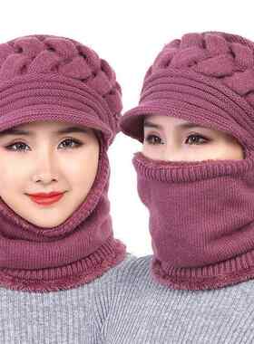 适合中老年人戴的帽子中年女士帽子帽子女中老年人冬季毛线帽加厚
