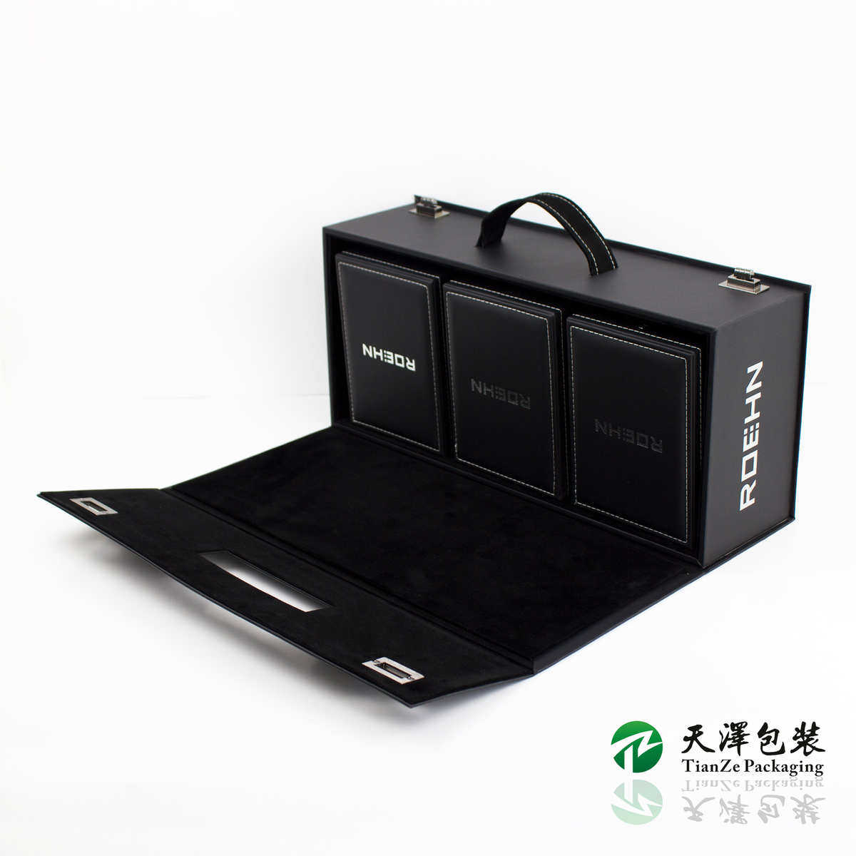 便携式带锁皮盒厂家定制仿皮礼品盒logo个性化定制PU皮盒