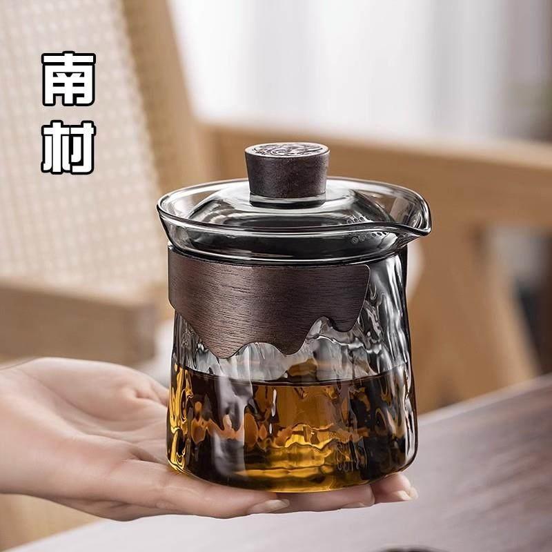 玻璃盖碗茶杯家用大号防烫三才泡茶碗带盖子单个手抓壶功夫茶具套图片