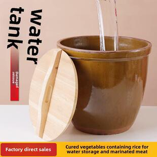 老式水箱家用有盖储水箱瓦片罐陶瓷泡菜发酵酿造大米罐陶器大型酱