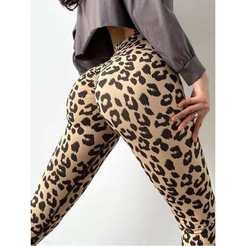 High waisted printed bottom tight yoga pants印花收腹瑜伽裤女