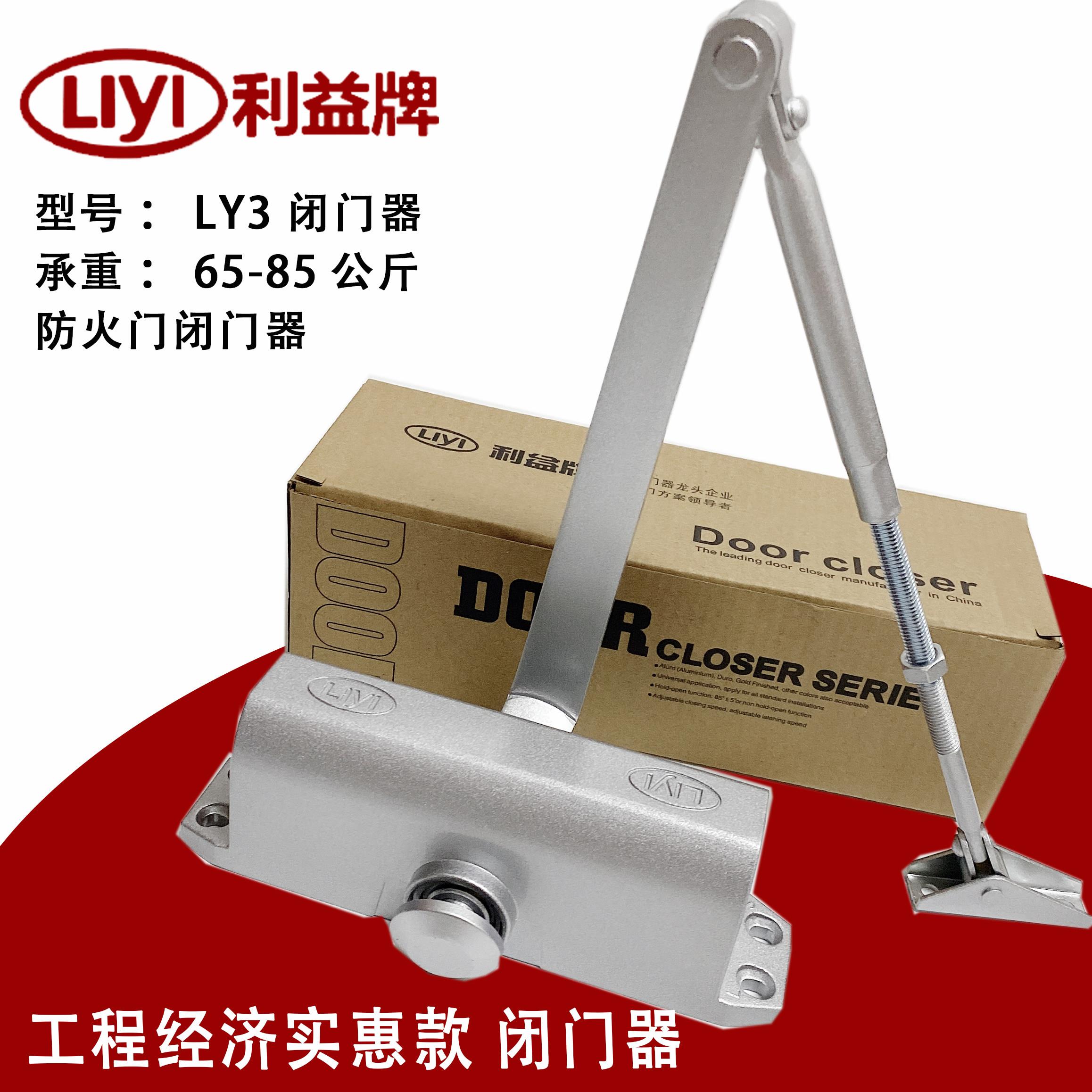 LIYI利益牌闭门器LY3中号防火门闭门器 楼宇门闭门器 65KG 180度