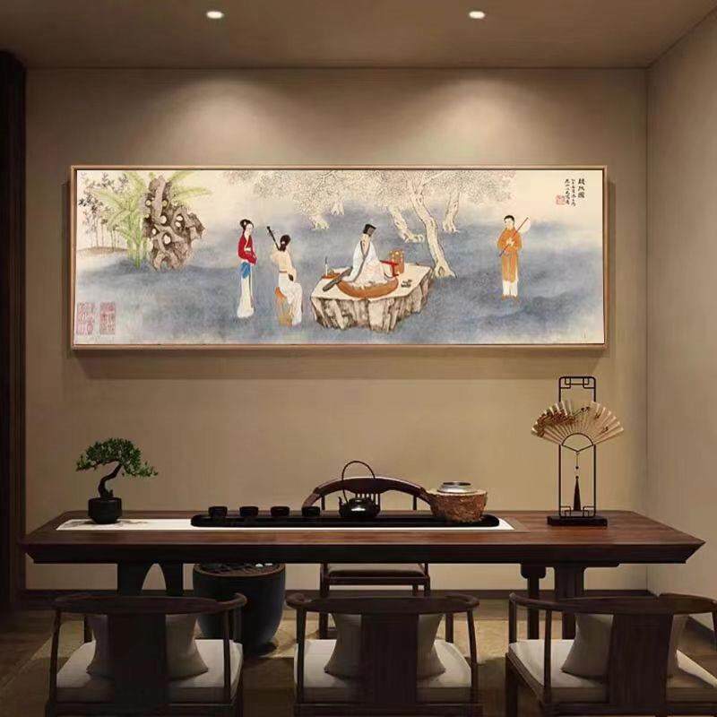 听阮图阮琴古琴古筝音乐教室布置装饰古风琴房装饰画新中式中国风