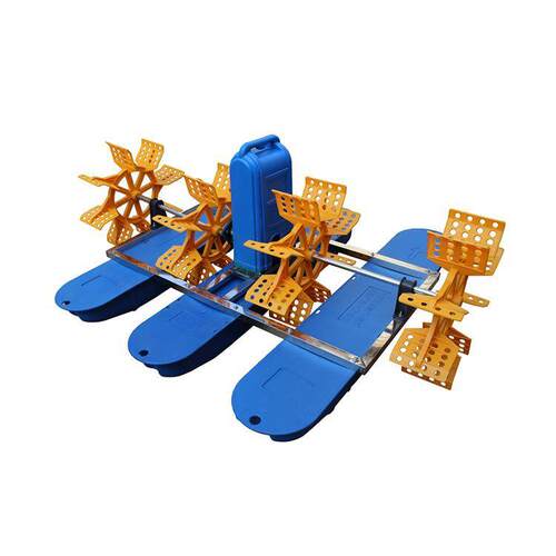 鲫鱼养殖全铜线380v水车式四叶1.5KW单相增氧机