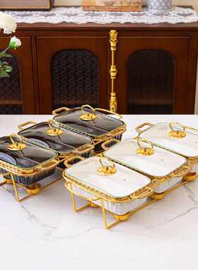 casserole三格双耳陶瓷烤盘家用餐具加热汤锅干锅3pcs bake ware