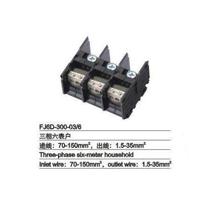 海燕FJ6D-300-03/6三相六表户导轨式接线端子3进6出分线端子