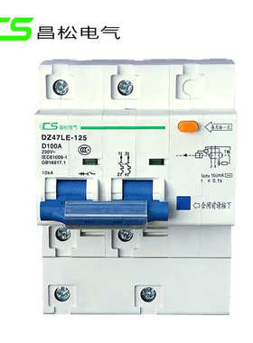 交流断路器dz47LE-125漏电保护器 2p125a小型断路器dz47le-100