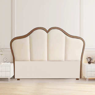 主卧双人床头软包床头靠法式复古花瓣单个靠背板简约现代单买床头