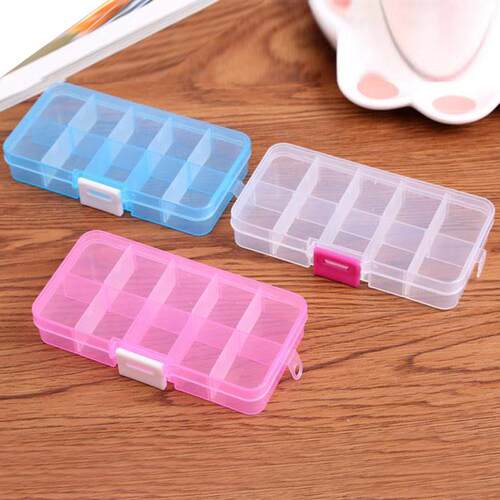 Divisible Transparent Lidded Jewelry Box, Mini Portable Trav