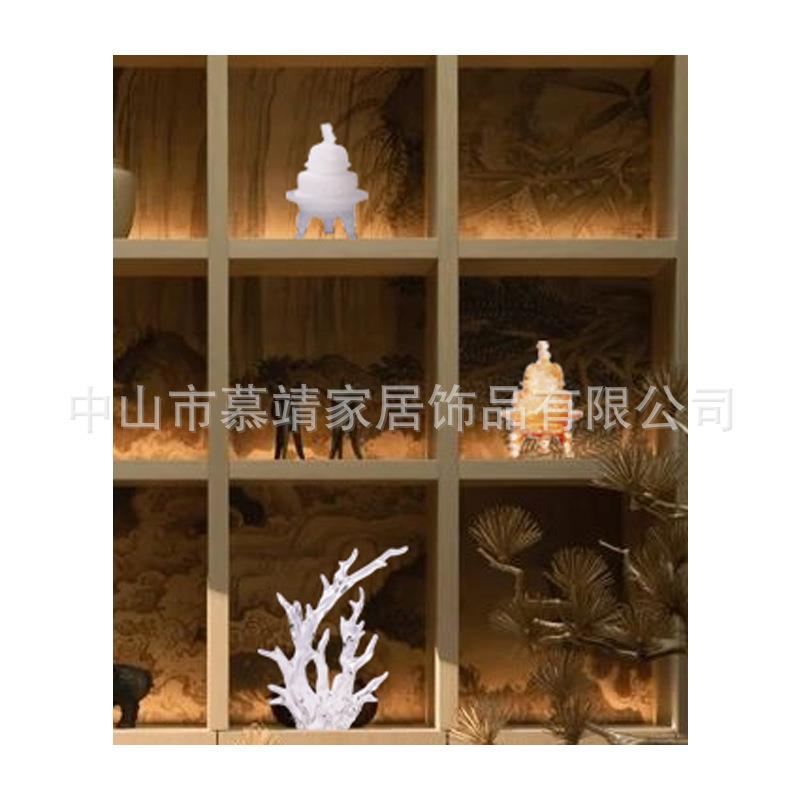 厅新中式现代明抽雕塑摆件书柜916博古架客象家居饰品手透工国潮