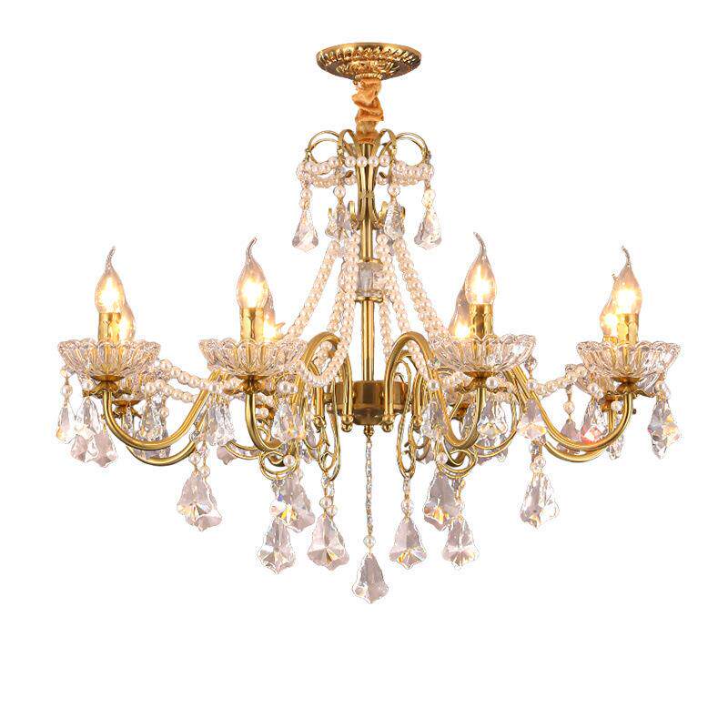 水晶吊灯法式客厅餐厅吊灯主卧室灯美式简约乡村复古别墅大气灯具