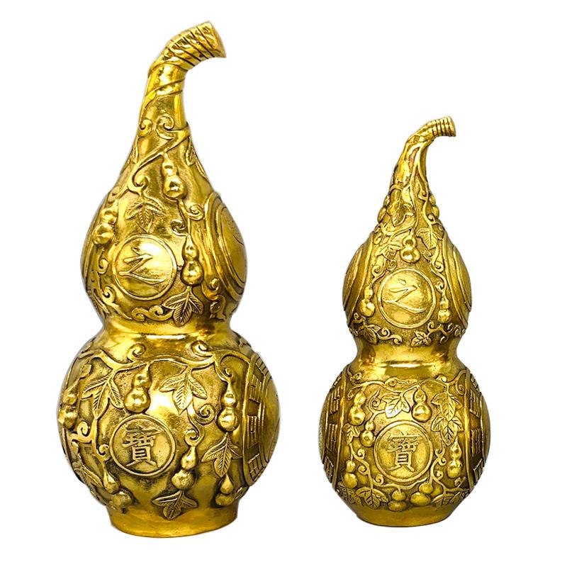 厂家摆葫一体铜葫芦件八卦黄铜卦八芦家居工艺品.