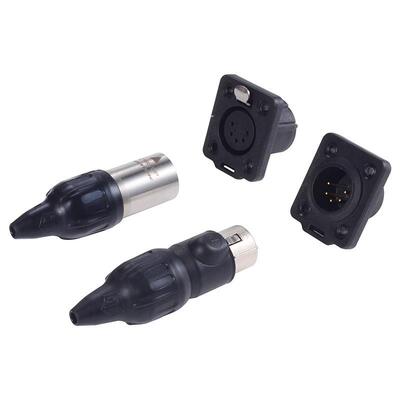 neutrik优曲克五芯卡农头公母头连接器防水卡侬座灯光DMX512信号