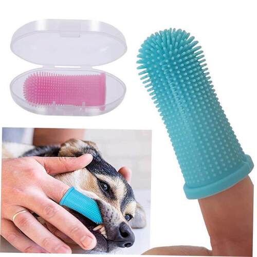 Dog Super Soft Pet Finger Toothbrush Teeth Cleaning Bad Brea
