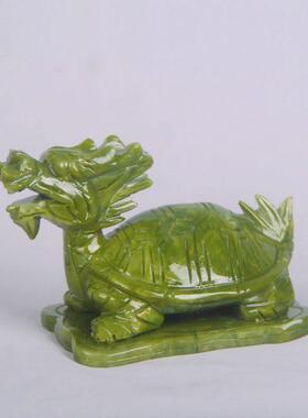 玉石龙龟摆件龙头龟玉雕玉器客厅办公室工艺品装饰品