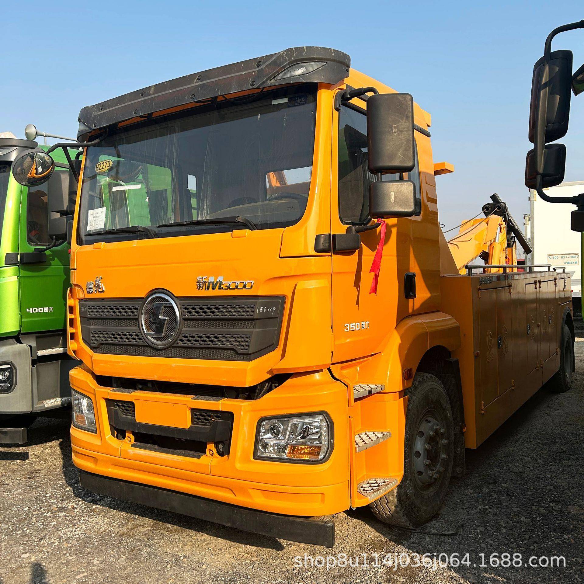 陕汽德龙M3000拖吊连体清障车350马力道路救援拖车重型跨境贸易优