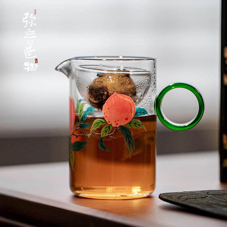 弥言耐热玻璃飘逸杯现代简约办公杯创意旋转内胆茶壶杯子绿茶碗泡