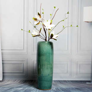 落地陶瓷大花瓶景德镇现代简约家居客厅插花摆件欧式酒店装饰花器