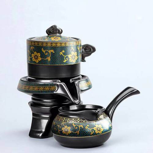 懒人茶具套组家用喝茶防烫泡茶壶壶陶瓷功夫茶杯石磨半自动冲茶器