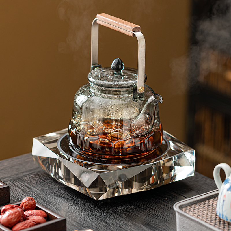 围炉茶壶电陶炉煮茶器耐热玻璃水晶电热煮茶炉白茶烧水壶泡茶专用