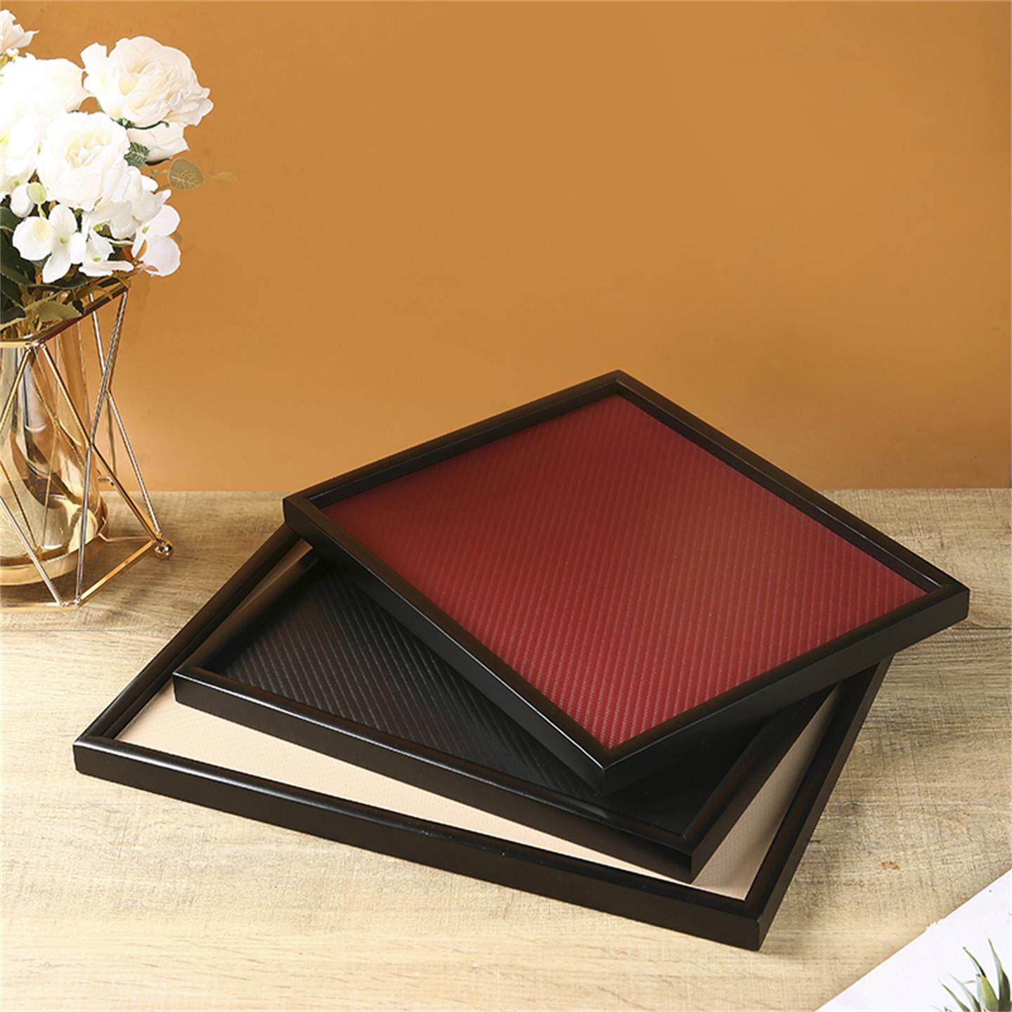 Vespera轻奢皮革托 托盘长方形玄关钥匙收纳盘高级感家用装饰摆饰