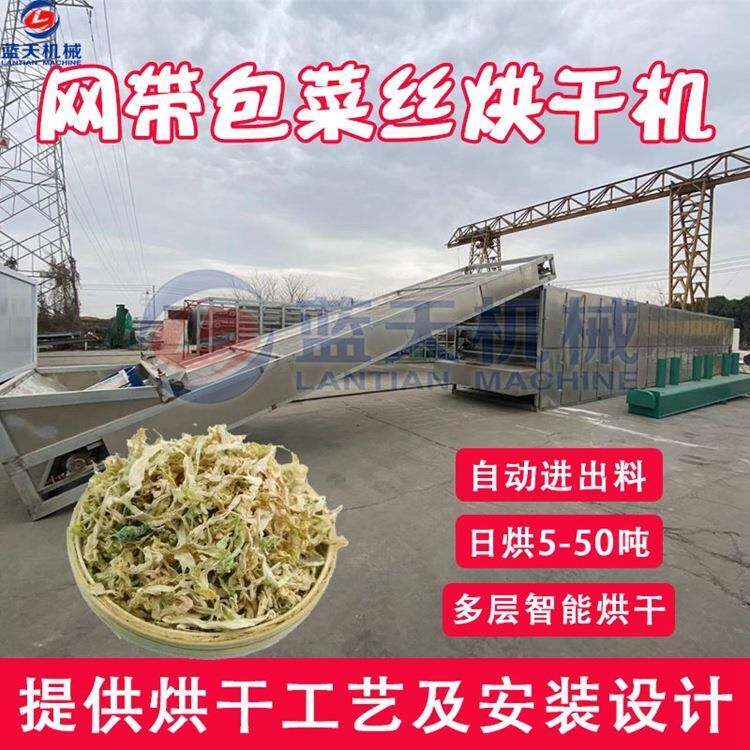 大型包菜丝烘干机网带式卷心菜椰菜干燥机洋白菜烘干线乡村项目
