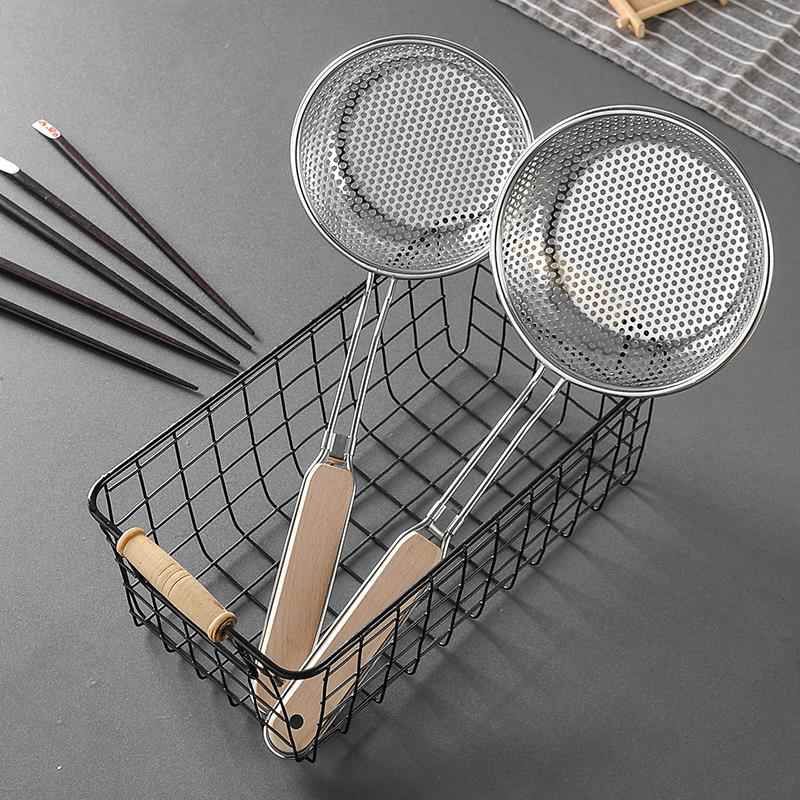 加厚不锈钢笊篱 家用捞面捞饺子漏勺过滤网 大号厨房油炸漏网筛