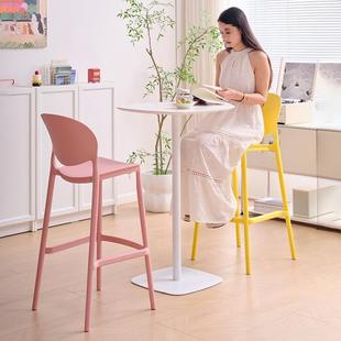 酒吧椅吧台椅子简约用可叠放家高凳感靠脚子背椅轻奢岛689台吧凳