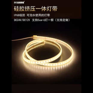 LED灯带批发户外防水室外柔性硅胶12W中性光24V12V低压高亮泡水