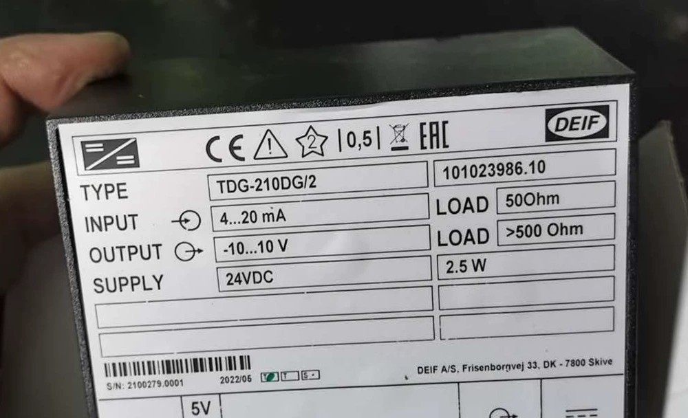 DEIF信号转换器TDG-210DG/2，全新原装进口