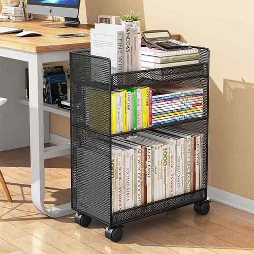 可旁移小书架落地桌边HYtqsuse头置床物动架卧室书桌桌下收纳柜子