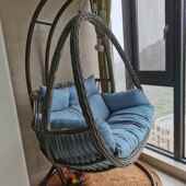咨询在线双人床吊椅室内吊篮椅藤椅懒人摇椅阳台秋千摇篮吊椅庭院