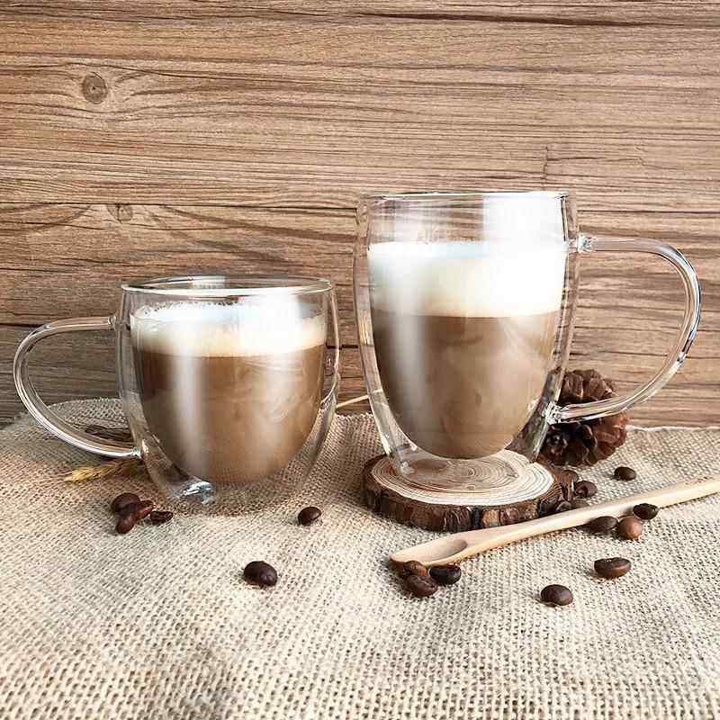 1/4/6Pcs Double Wall Glass s Espresso Coffee Mug 80/250/3