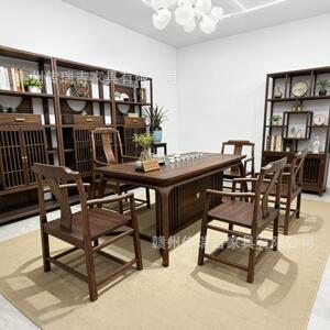 胡桃木办意木茶桌宋式美学客厅家用公室泡茶台WQN中式禅功实夫喝